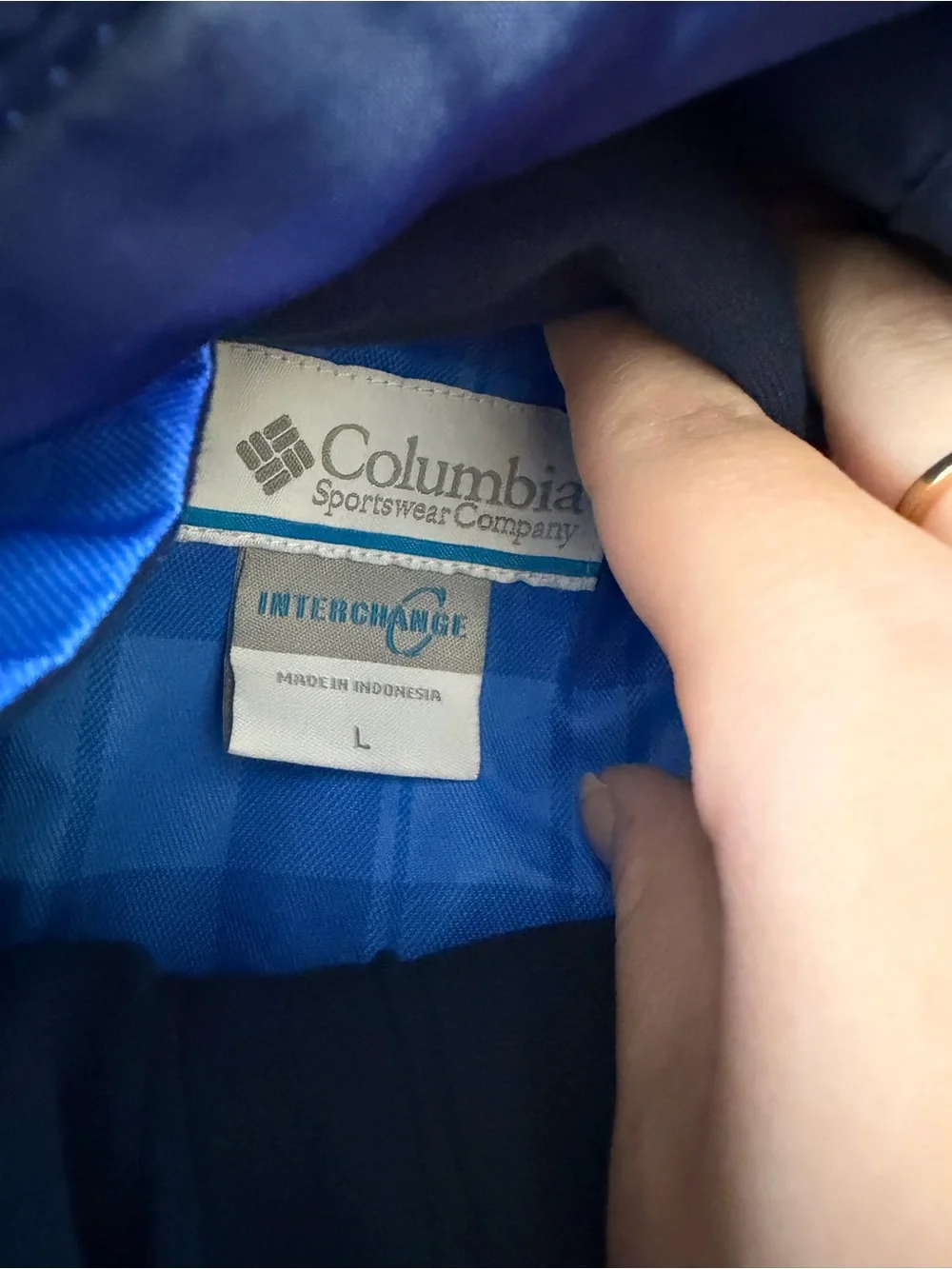 Columbia Kids Blue Plaid Hooded Rain Jacket